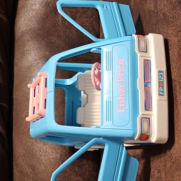 Fisher Price Loving Family Dollhouse Mini-van Car Blue Van 1993 Vintage Vehicle - Picture 6 of 11